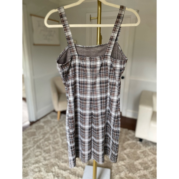 Rue21 Dark Academia Mini Dress Plaid Preppy Y2K Summer Boho Clueless Gossip Girl - Picture 3 of 6